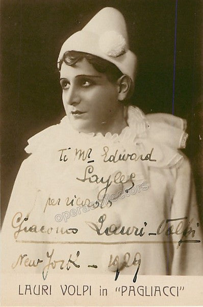 Lauri-Volpi, Giacomo - Signed photo as Canio in Pagliacci