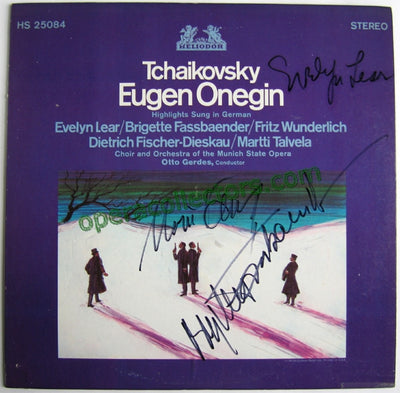 Lear, Evelyn - Fassbaender, Brigette - Talvela, Martti - Eugene Onegin signed record