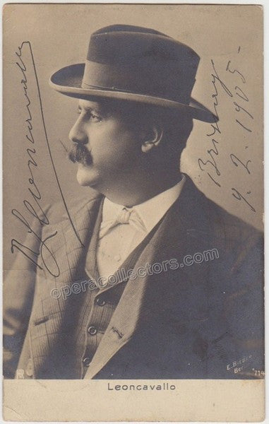 Leoncavallo, Ruggero - Signed photo postcard