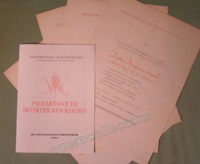 Mozartwoche des Deutsches Reiches 1941 - Set of 4 programs