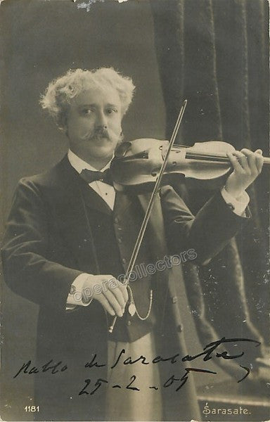 Sarasate, Pablo de - Signed Photo with Violin