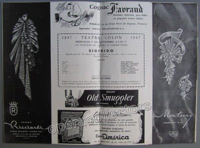 Siegfried - Teatro Colón Program 1947 - Lorenz, Varnay, Kleiber