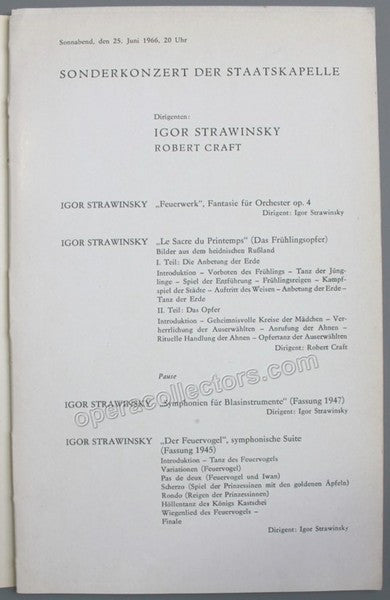 Stravinsky, Igor - Staatskapelle, Dresden Concert 1966