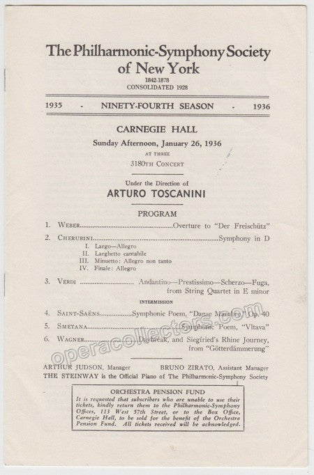 unknown toscanini arturo carnegie hall program 1936 1