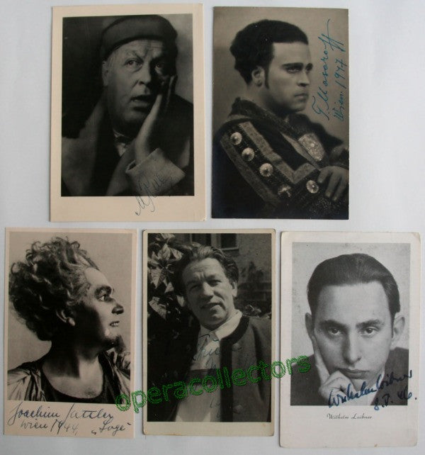 Vienna Singers - Signed photo postcards - 4 male singers + a conductor (VIII)