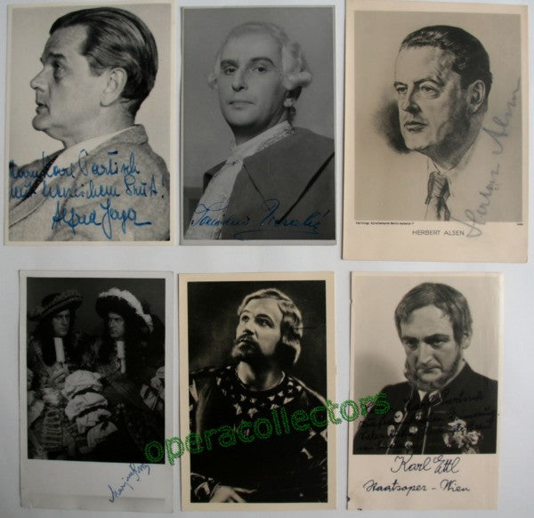 unknown vienna singers signed photo postcards 6 bass baritones 1
