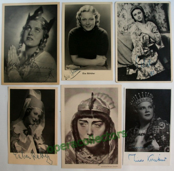 unknown vienna singers signed photo postcards 6 female singers iv 1