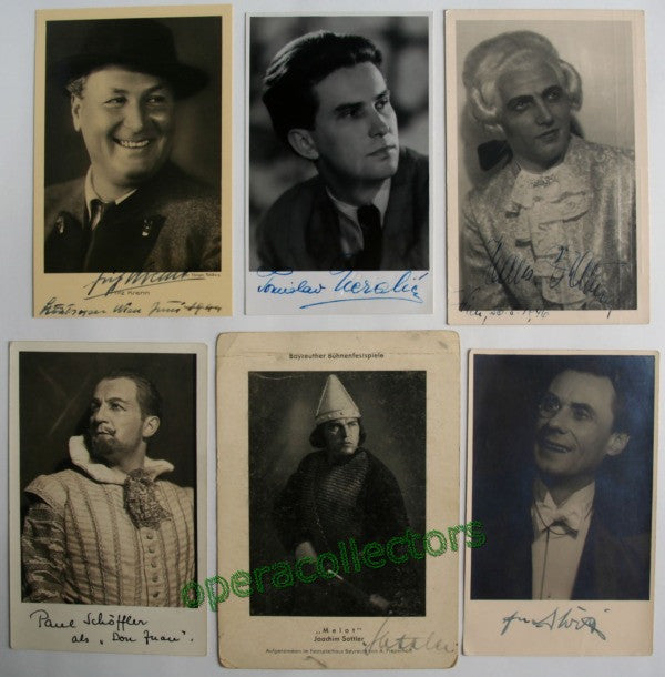 Vienna Singers - Signed photo postcards - 6 Male singers (I)
