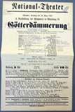 Wagner Operas at the National Theater Munich 1924-25 - Lot of 5 Playbills