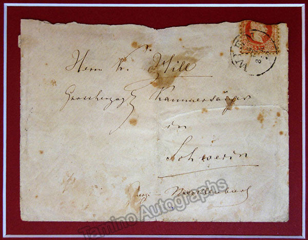 unknown wagner richard handwritten envelope and vintage cabinet photo 2