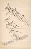 Wagner, Siegfried - Signed photo postcard with music quote