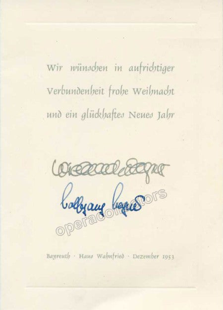 unknown wagner wieland and wolfgang signed greeting postcard 1