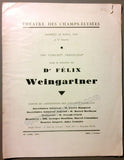 Weingartner, Felix - Set of 2 Programs Vienna 1922 and Paris 1931