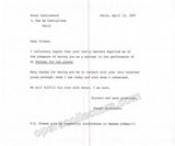 Wieniawski, Joseph - Autograph Letter Signed 1897