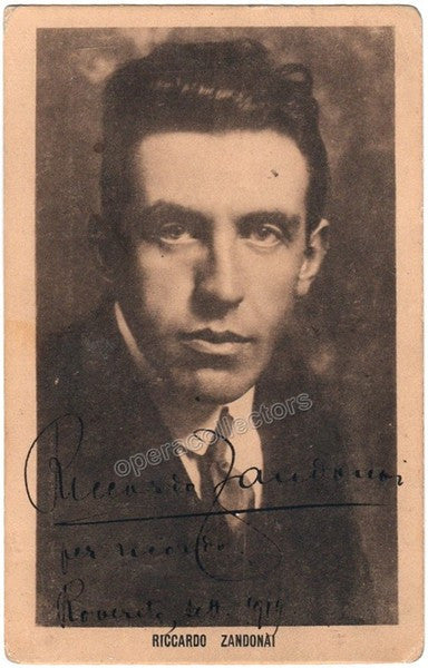 unknown zandonai riccardo signed photo postcard 1919 1