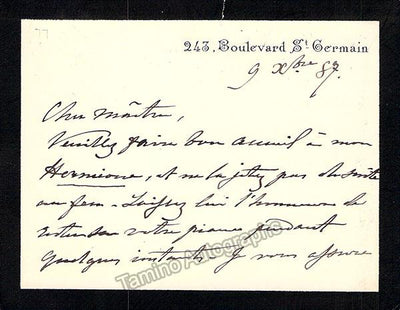 Viardot, Pauline - Autograph Note Signed 1887