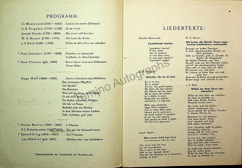 Vienna Opera - Signed Program Lot 1947-1949 – Tamino